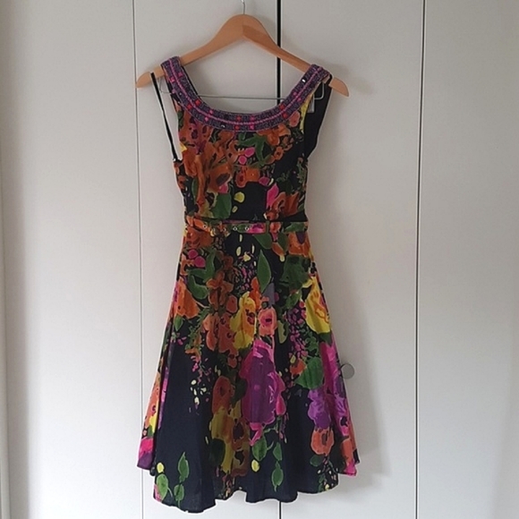 Uttam London Women’s Floral Empire Waist Dress w beaded details | EUC | Wedding - Picture 1 of 17